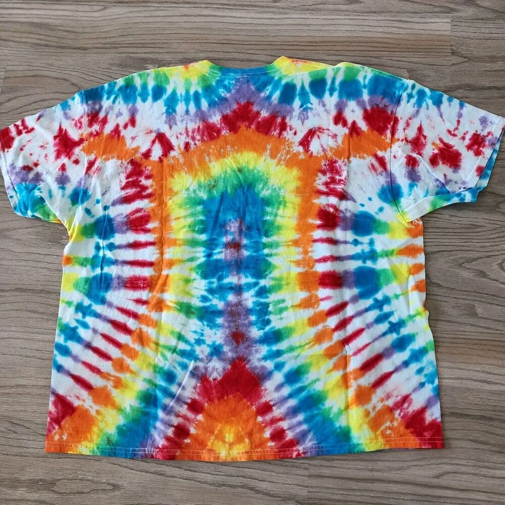 New w/out Tags Tie Dye 60s Vibe T-Shirt Gildon Unisex 3XL colorful peace symbol - Picture 10 of 15